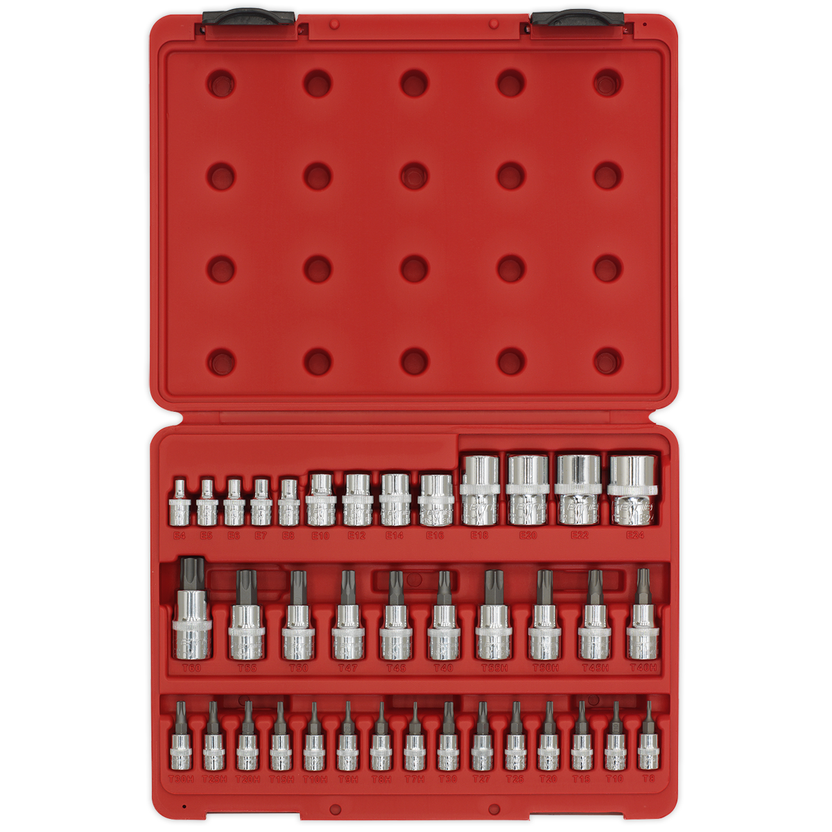 Premier TRX-Star* Socket & Security Socket Bit Set 1/4", 3/8" & 1/2"Sq Drive 38pc