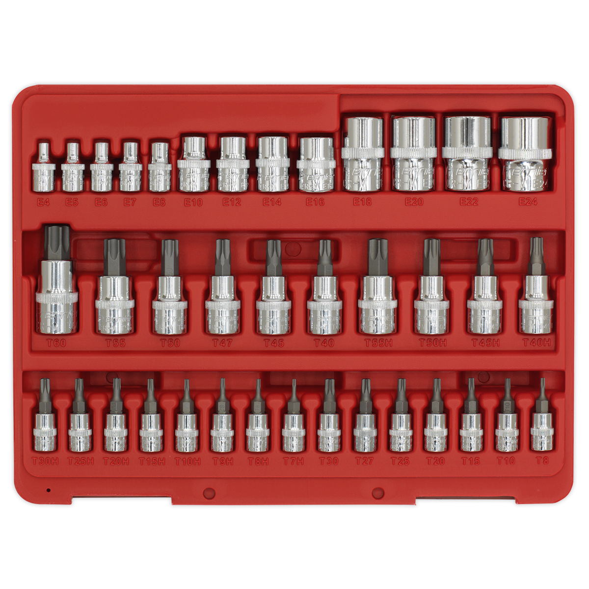 Premier TRX-Star* Socket & Security Socket Bit Set 1/4", 3/8" & 1/2"Sq Drive 38pc