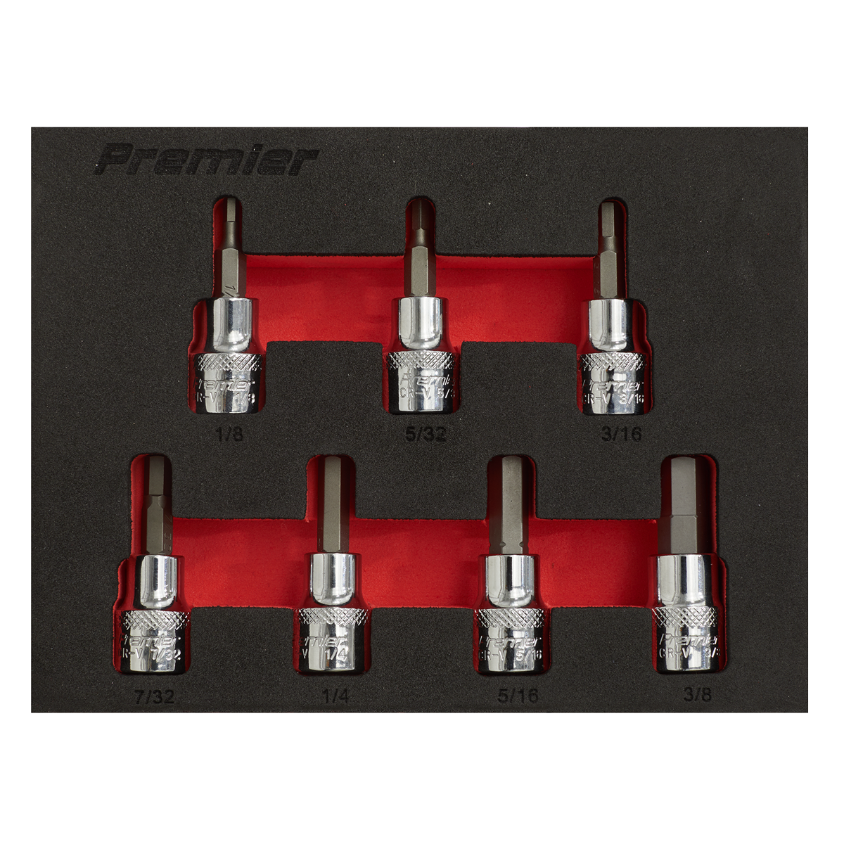 Premier Imperial Hex Socket Bit Set 3/8"Sq Drive 7pc