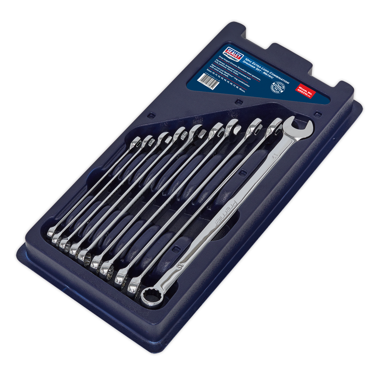 Premier Extra-Long Combination Spanner Set 10pc
