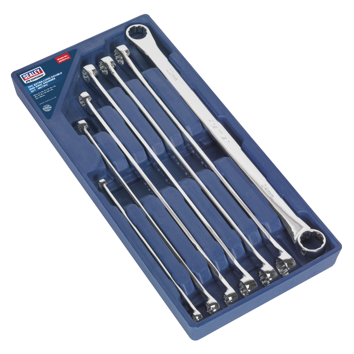 Premier Extra-Long Double End Ring Spanner Set 7pc