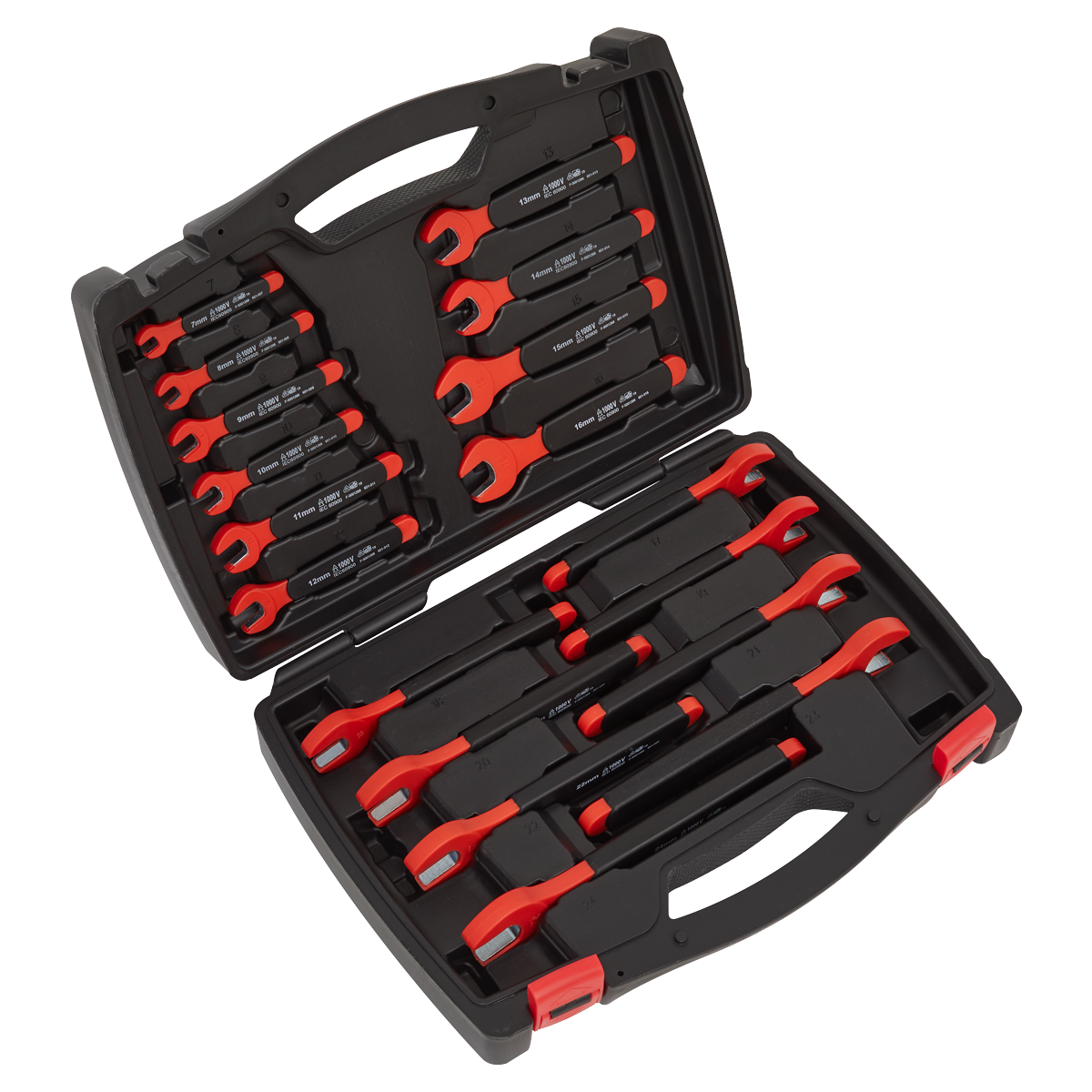 Premier Insulated Open-End Spanner Set 18pc - VDE Approved
