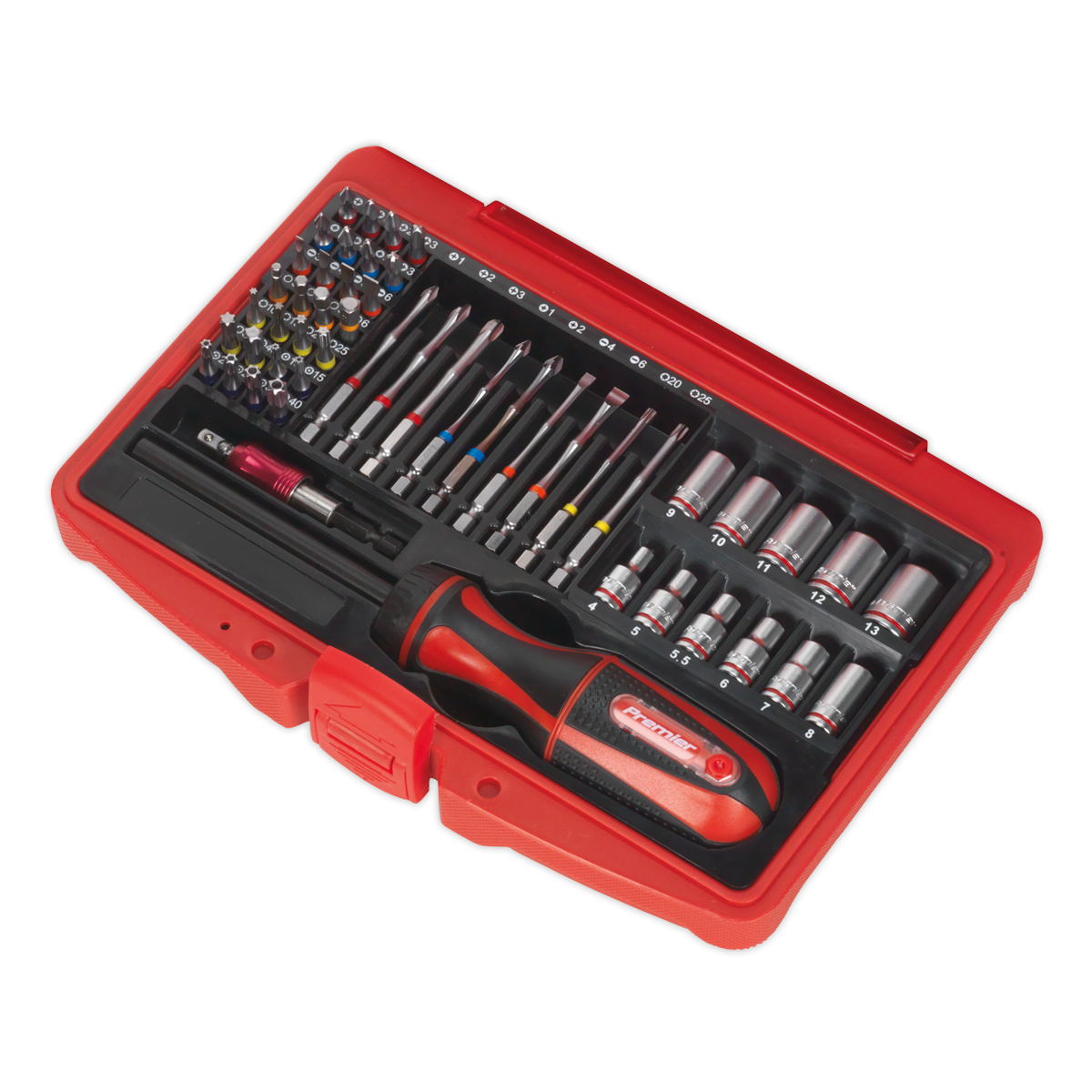 Premier Fine Tooth Ratchet Screwdriver & Accessory Set 51pc