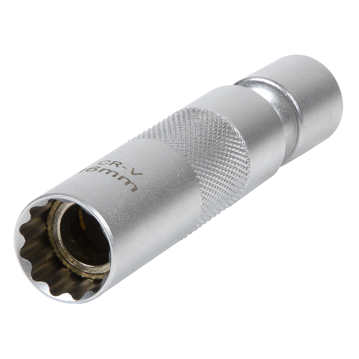 Spark Plug Socket with Universal Joint 3/8"Sq Drive 12-Point 16mm