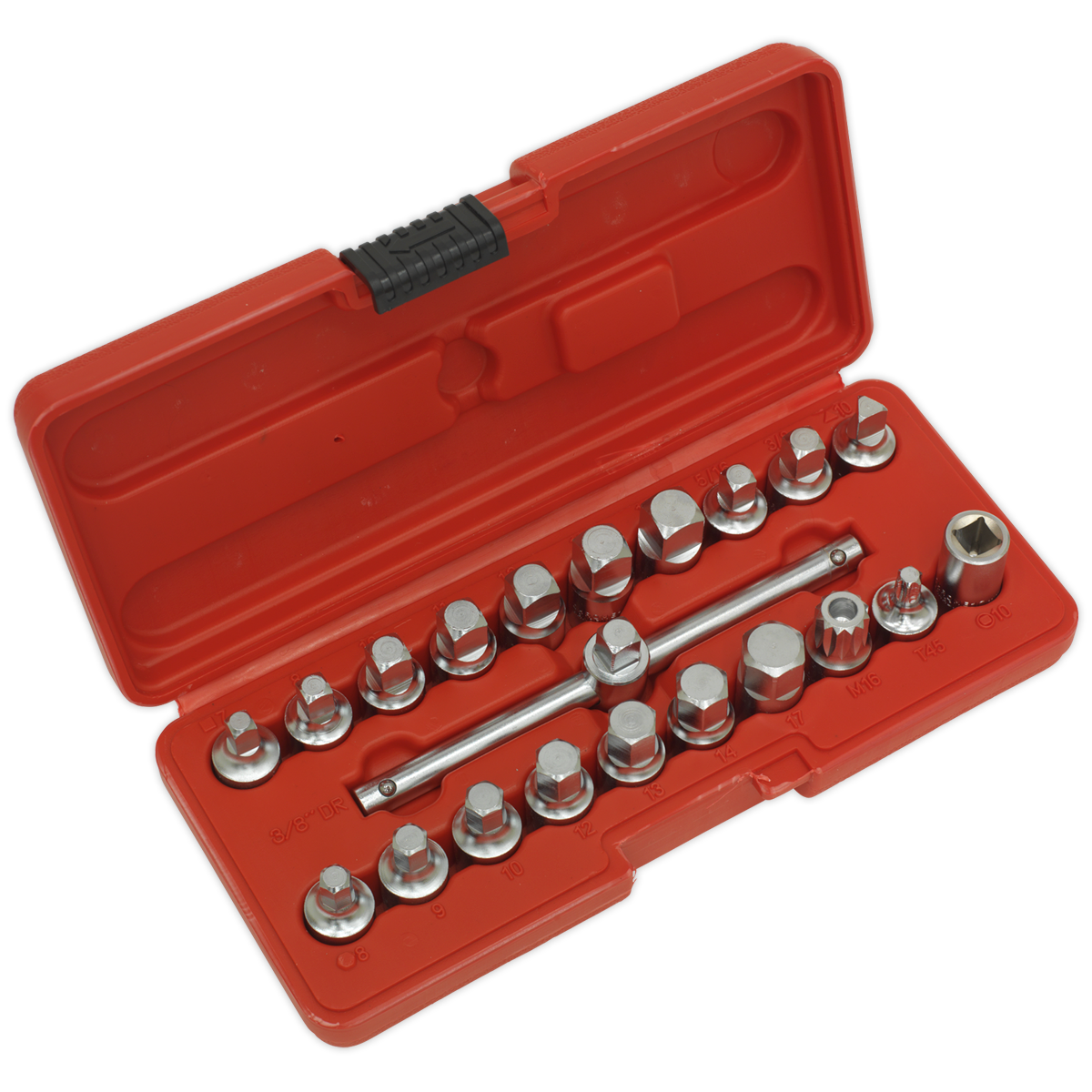 Oil Drain Plug Key Set 3/8"Sq Drive 21pc