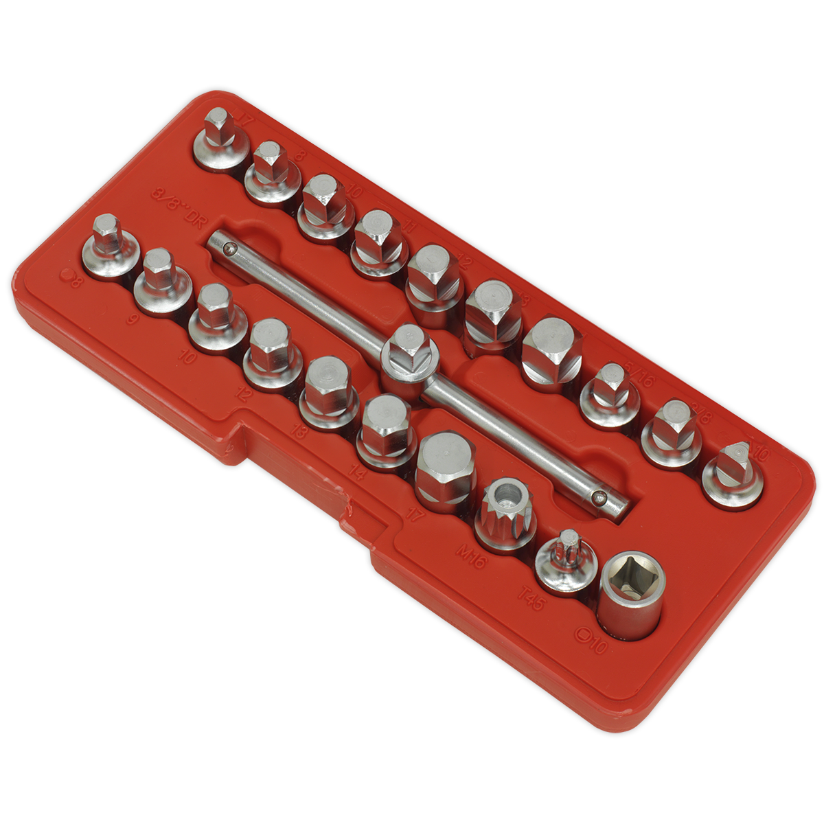 Oil Drain Plug Key Set 3/8"Sq Drive 21pc