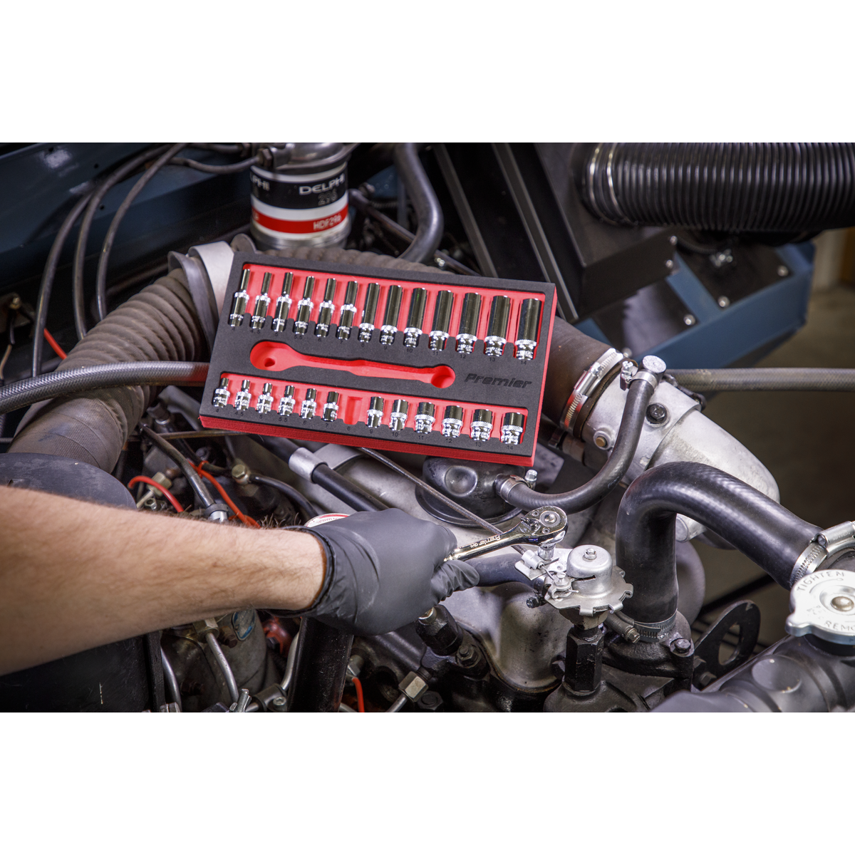 Premier Ratchet Wrench & Socket Set 1/4"Sq Drive 27pc
