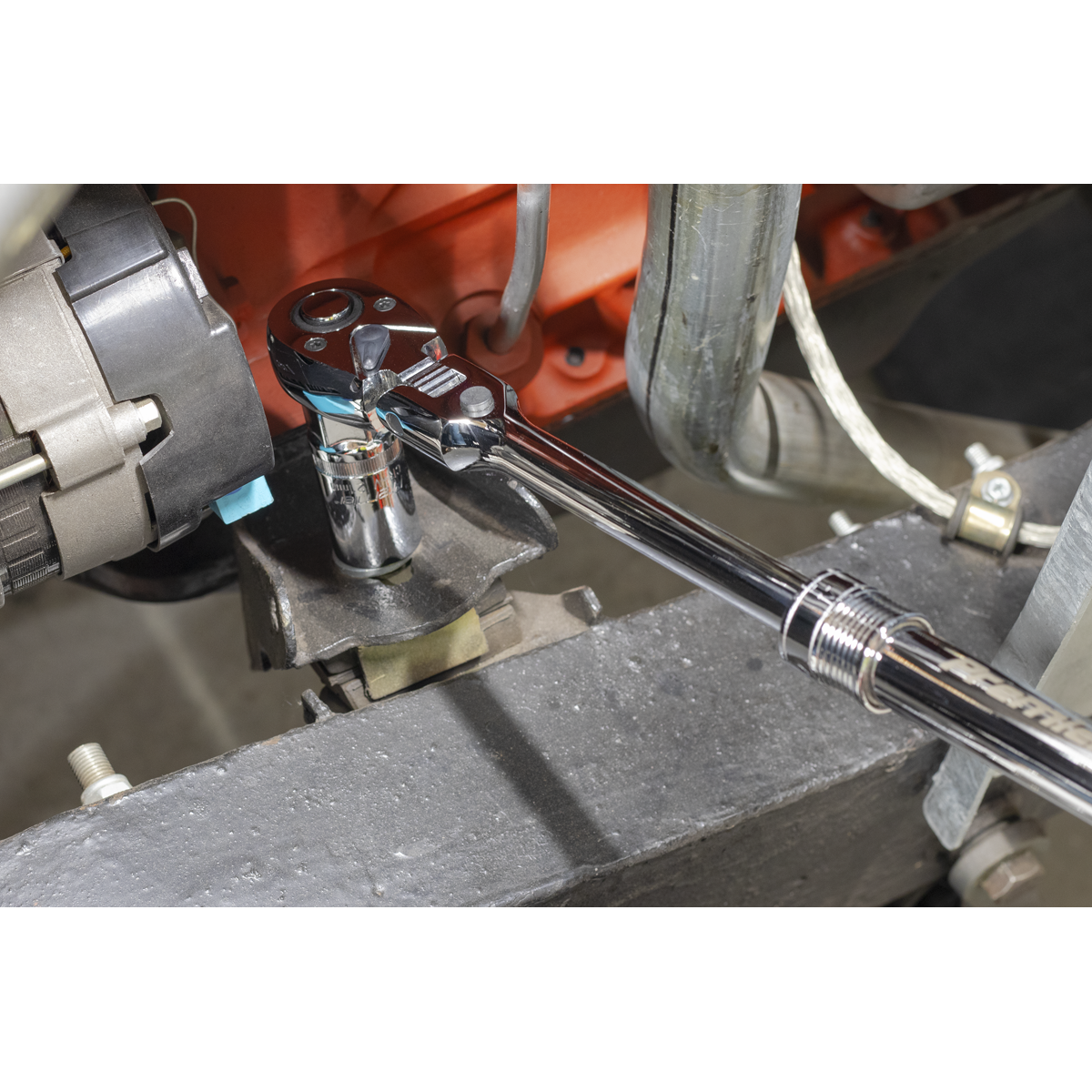 Premier Locking Flexi-Head Extendable Ratchet Wrench 1/2"Sq Drive