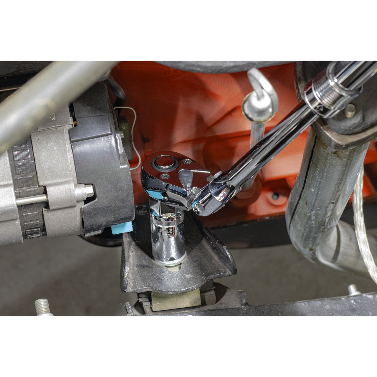 Premier Locking Flexi-Head Extendable Ratchet Wrench 1/2"Sq Drive