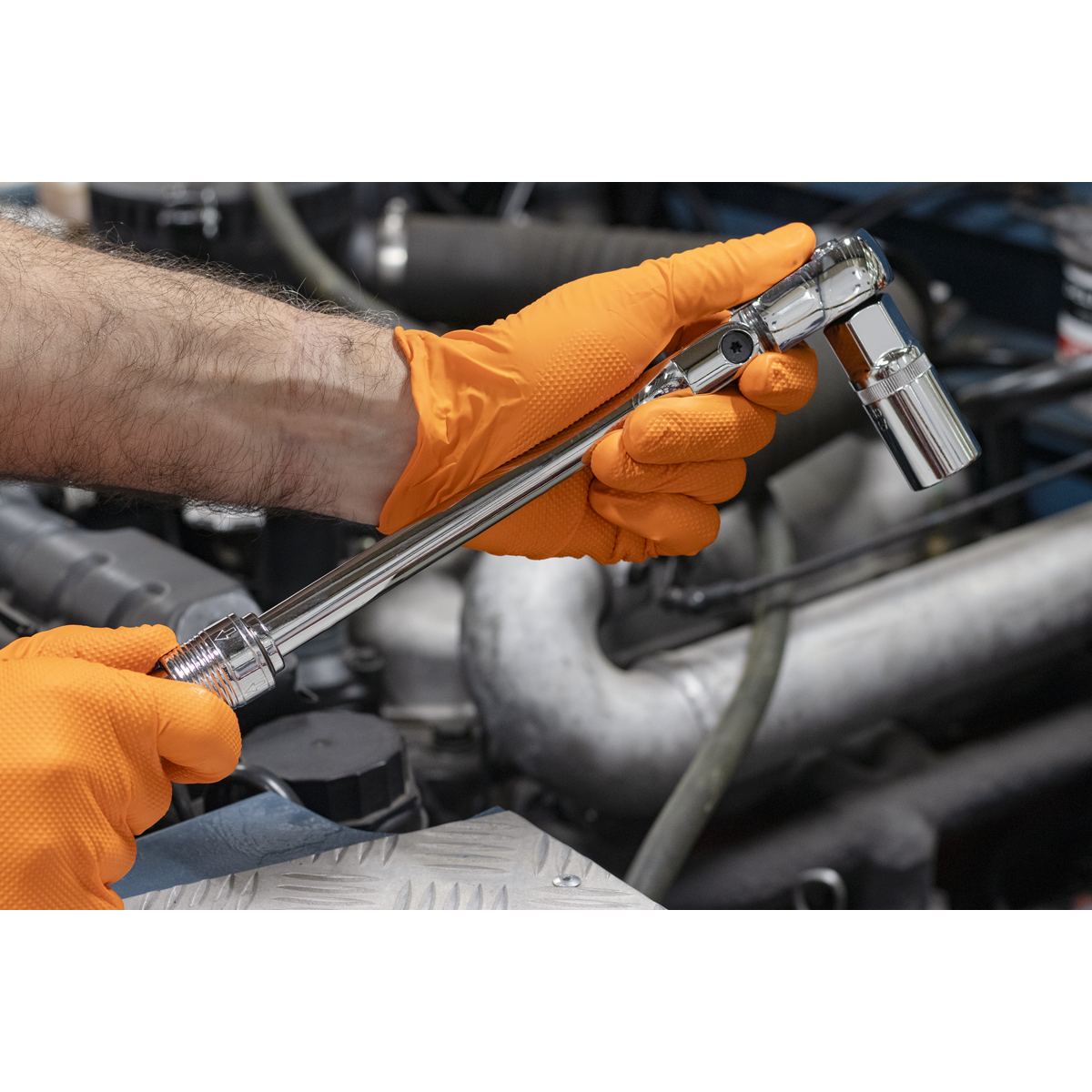 Premier Locking Flexi-Head Extendable Ratchet Wrench 1/2"Sq Drive