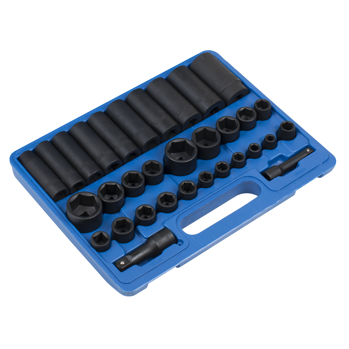 Premier Metric/Imperial Impact Socket Set 3/8" & 1/2"Sq Drive 32pc