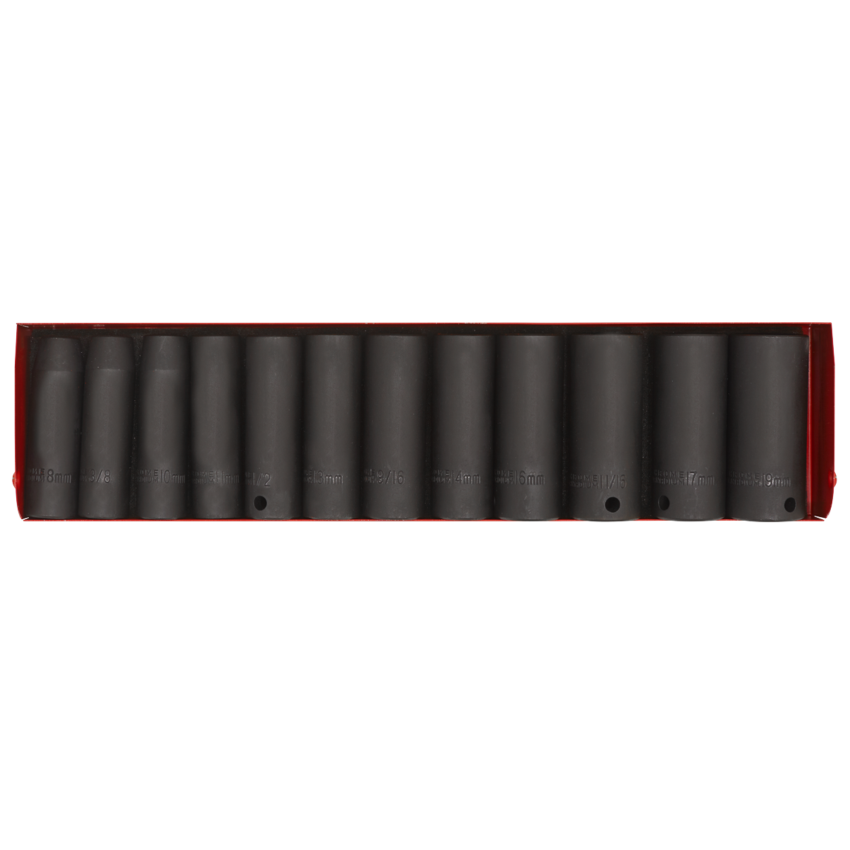 Premier Metric/Imperial Deep Impact Socket Set 3/8"Sq Drive 12pc