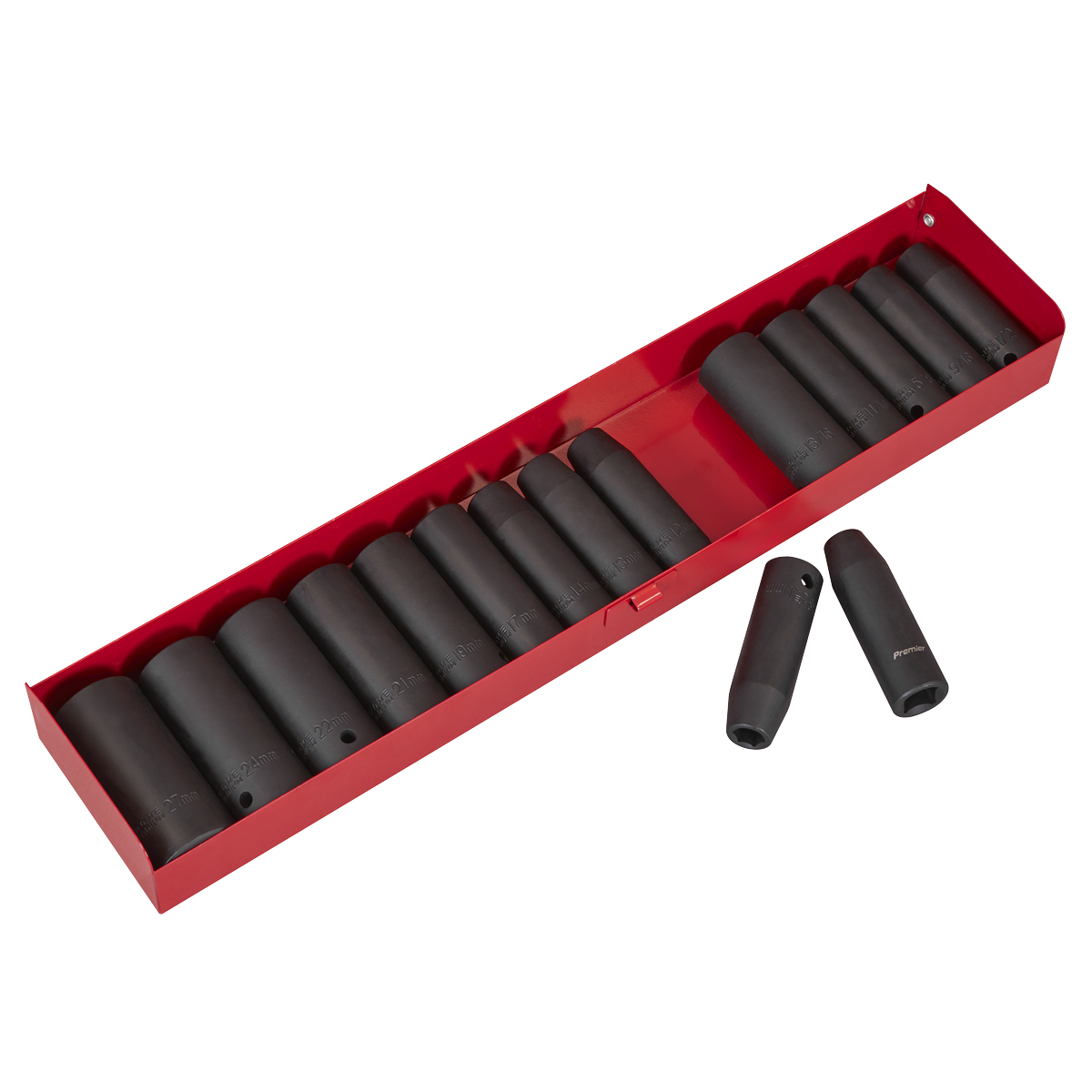Premier Metric/Imperial Deep Impact Socket Set 1/2"Sq Drive 16pc