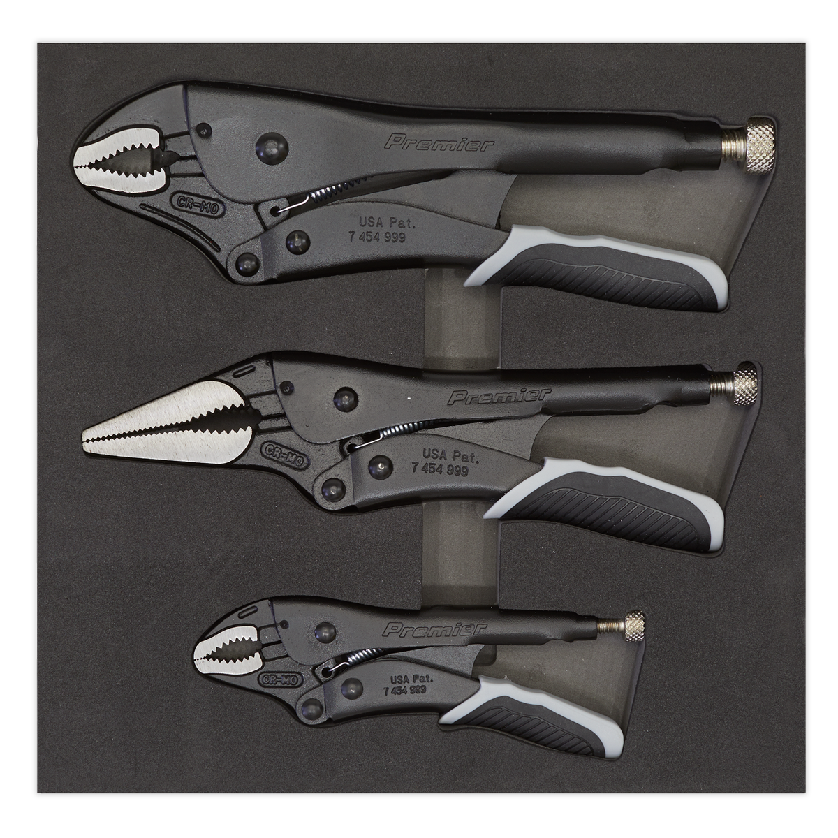 Premier Black Quick Release Locking Pliers Set 3pc