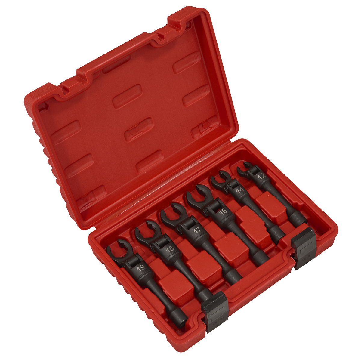 Flexi-Head Flare Nut Diesel Injection Wrench Set 6pc 3/8"Sq Drive