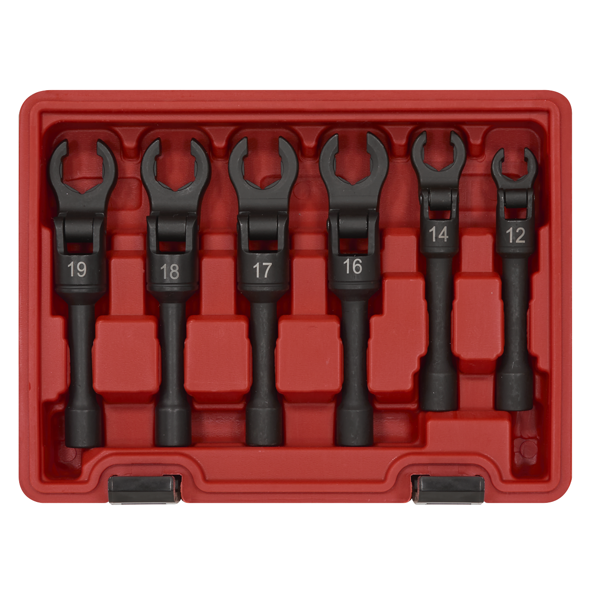 Flexi-Head Flare Nut Diesel Injection Wrench Set 6pc 3/8"Sq Drive