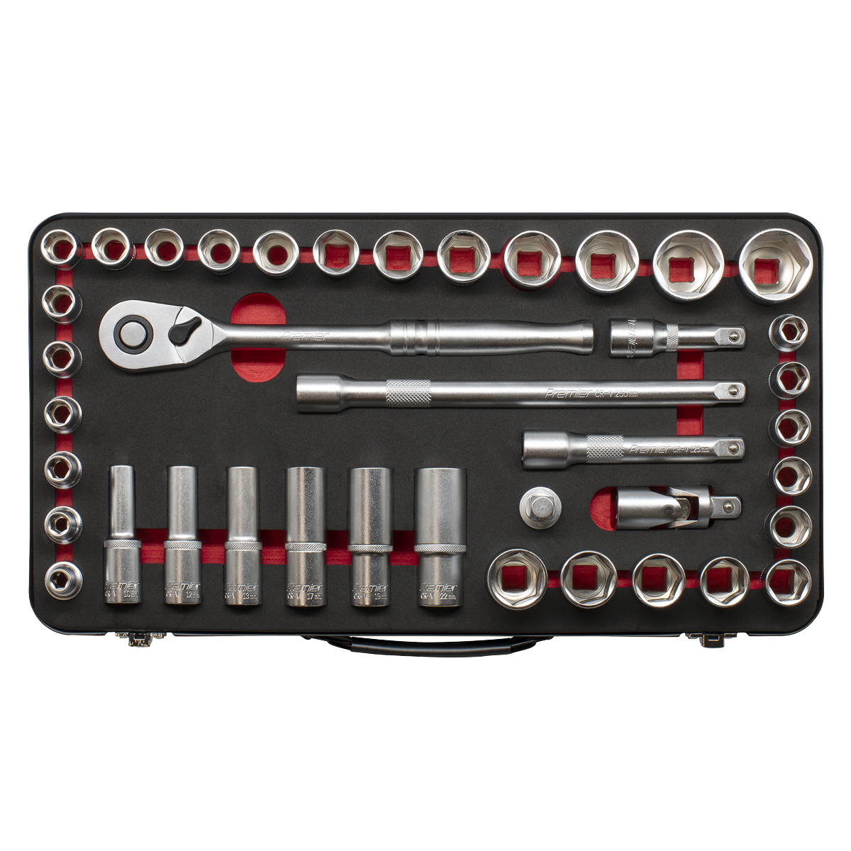 Premier Platinum Metric/Imperial Socket Set 1/2"Sq Drive 40pc