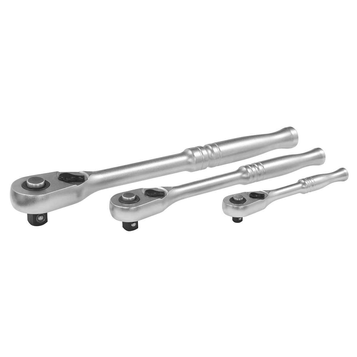 Premier Platinum Pear-Head Ratchet Wrench Set with Flip Reverse 3pc