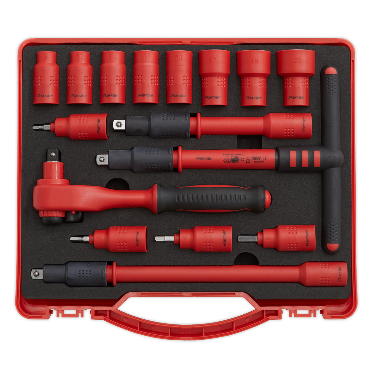 Premier Insulated Socket Set 3/8"Sq Drive 16pc - VDE Approved