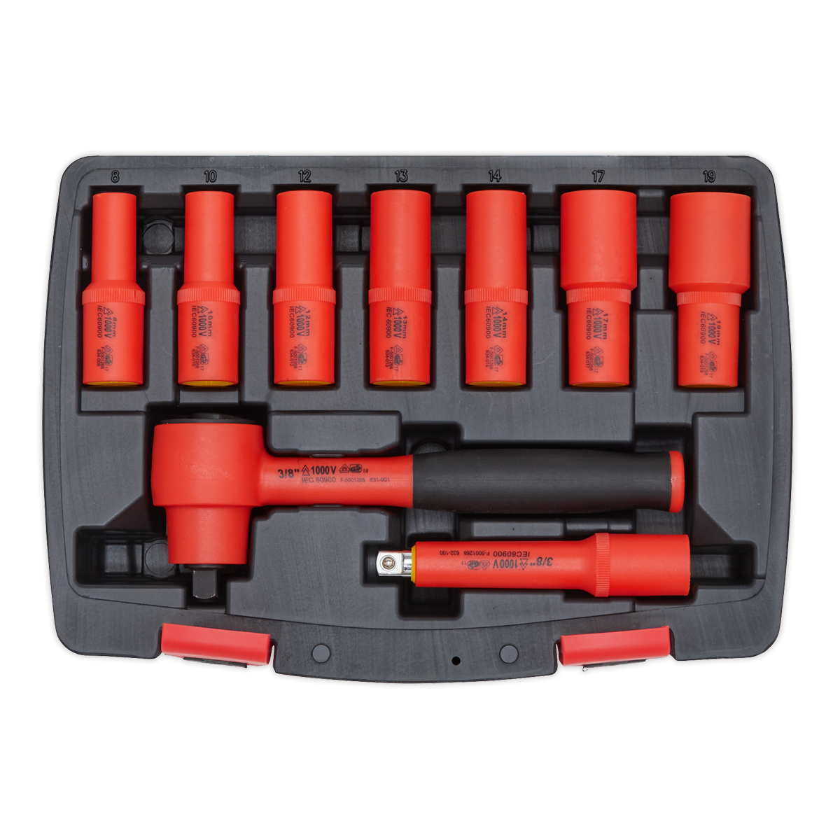 Premier Insulated Socket Set 3/8"Sq Drive 9pc - VDE Approved