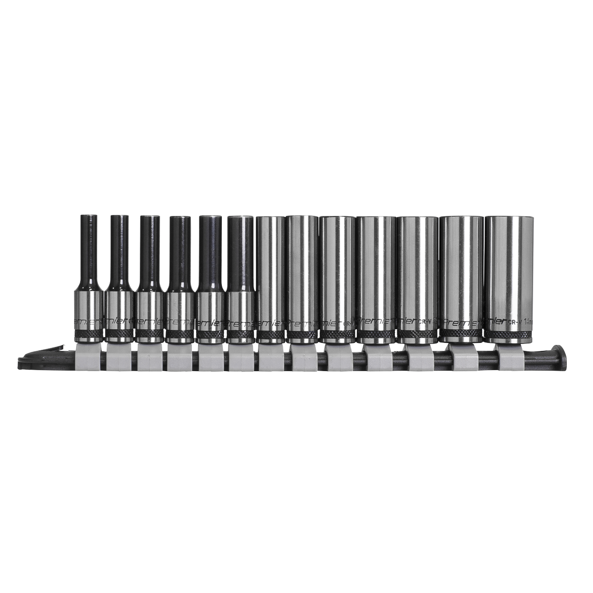 Premier Black Deep Socket Set 1/4"Sq Drive 13pc