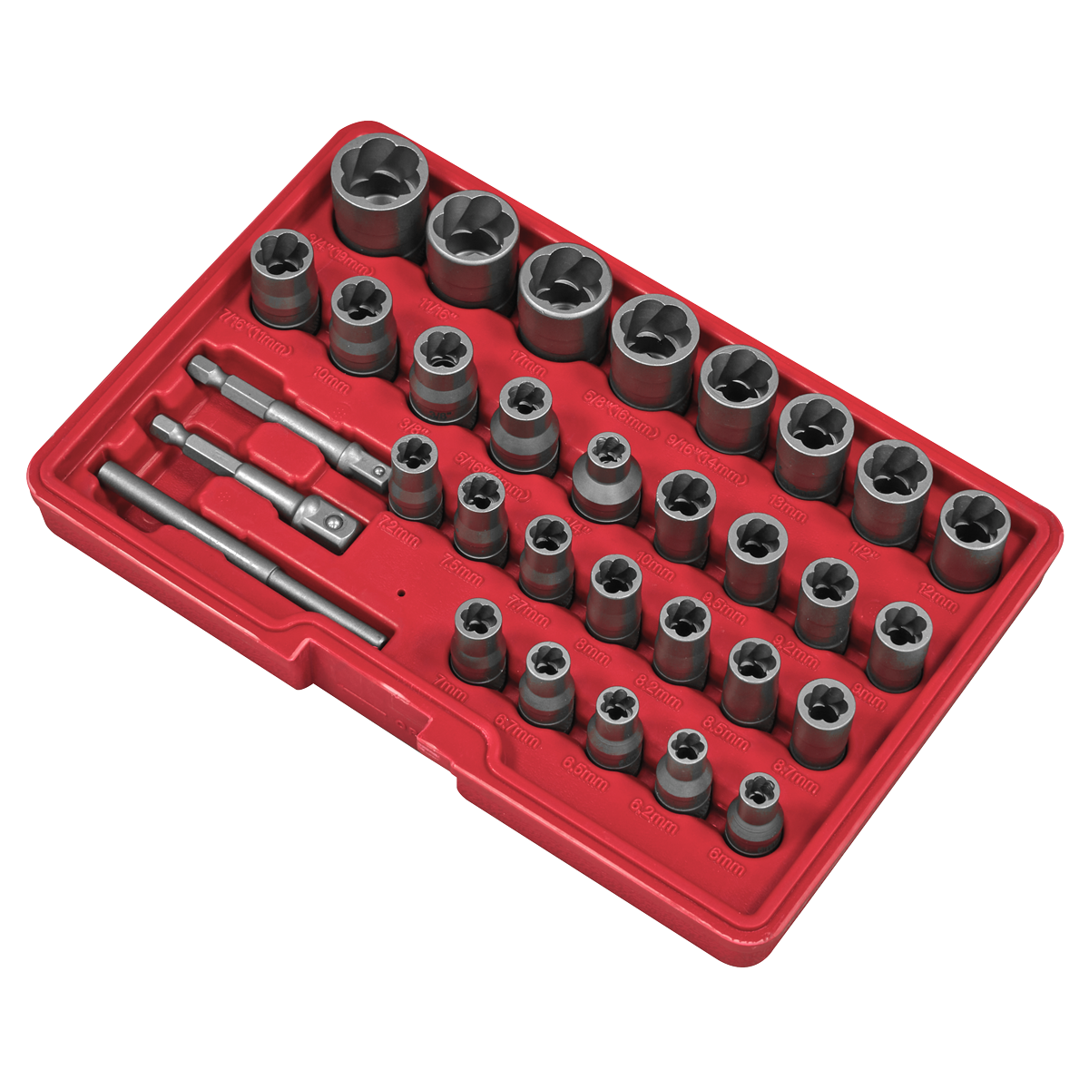 Slim Design Bolt & Nut Extractor Set 32pc