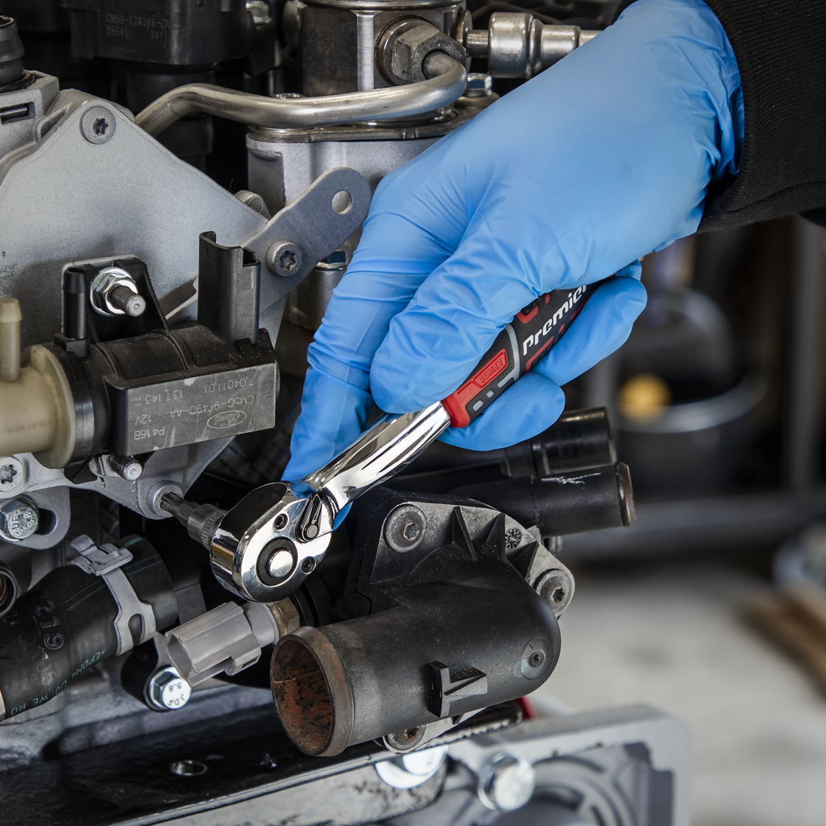 Premier Offset Ratchet Wrench with Flip Reverse 1/4"Sq Drive