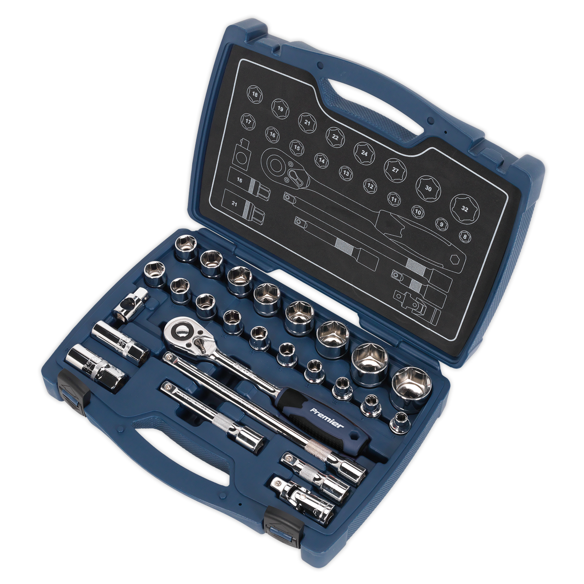Premier Socket Set 1/2"Sq Drive 26pc