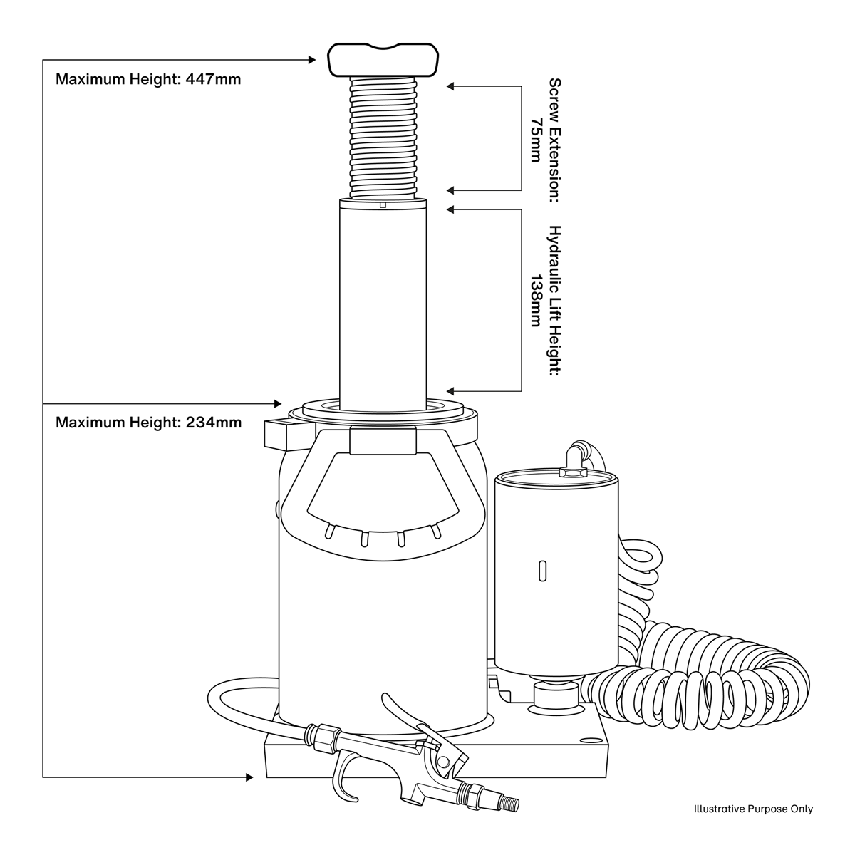 Premier Manual/Air Hydraulic Bottle Jack 20 Tonne