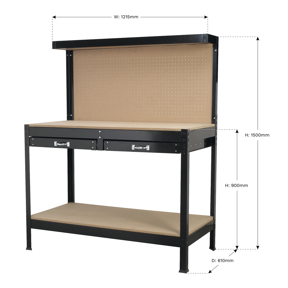 Workstation with 2 Drawers 1.2m