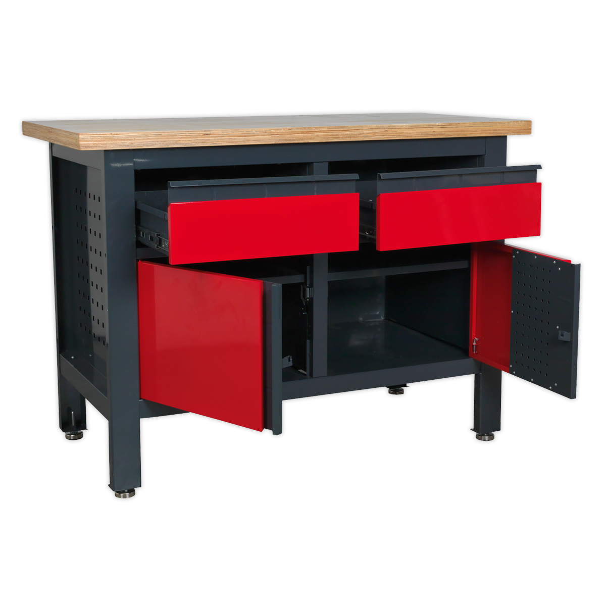 Workbench with 2 Drawers & 2 Cupboards