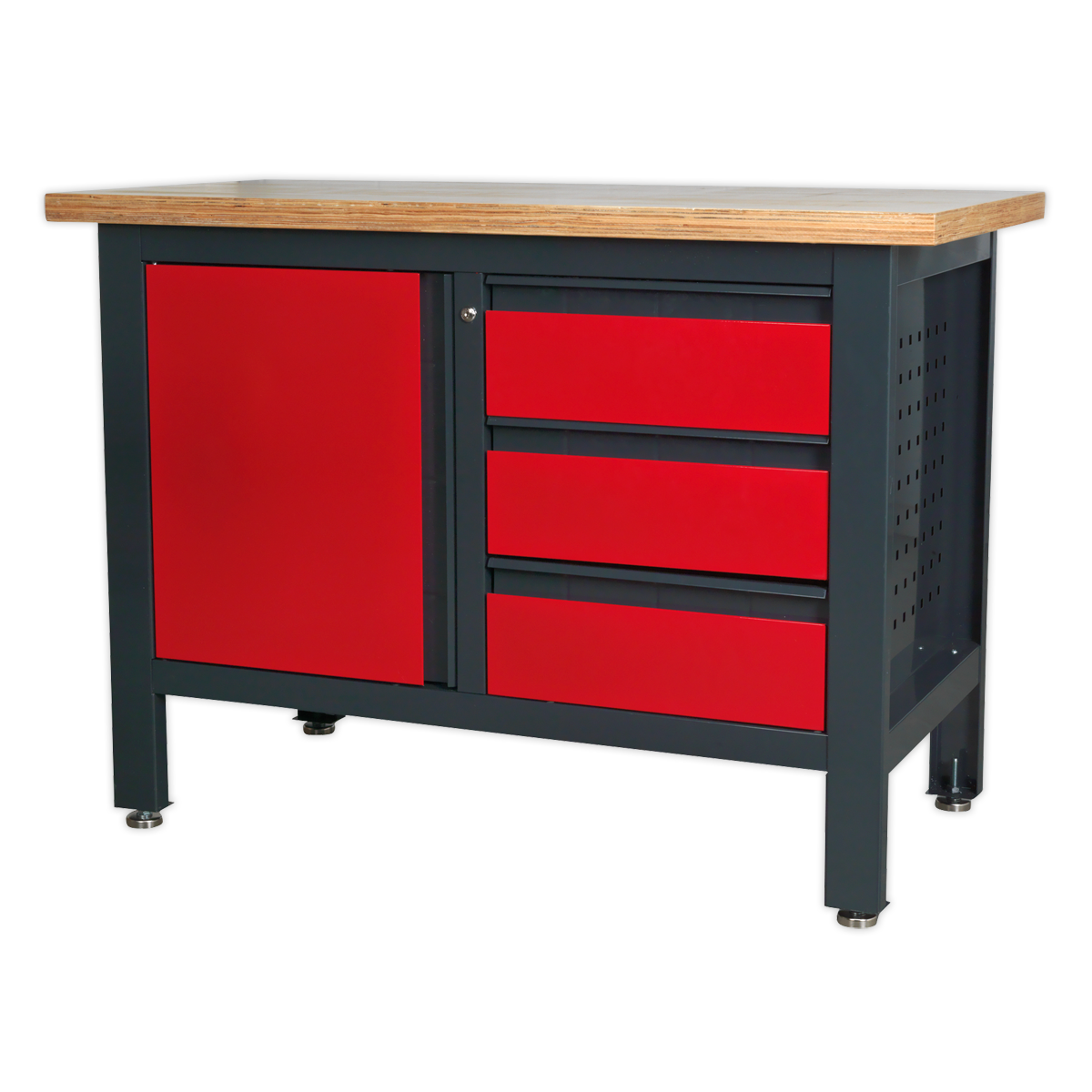 Workbench with 3 Drawers & Cupboard