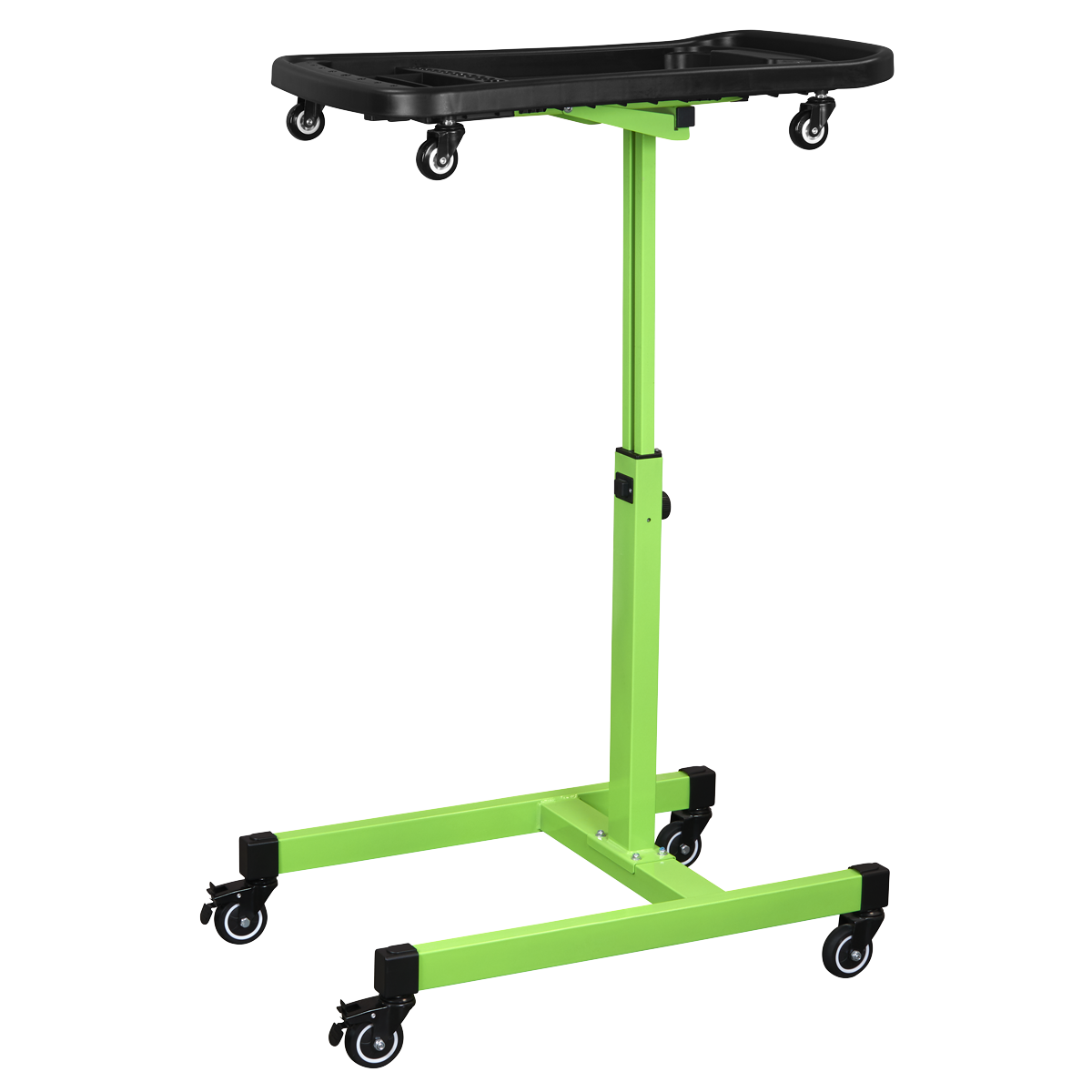 Adjustable-Height Mobile Workstation with Removable Top Tray