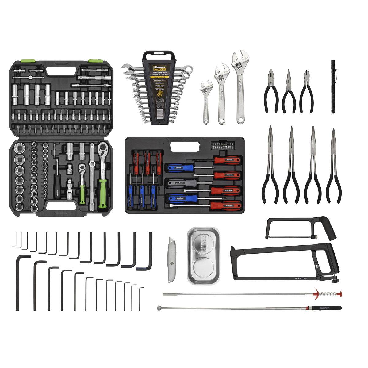 American PRO® Topchest & Rollcab Combination 6 Drawer with 170pc Tool Kit - Red/Grey