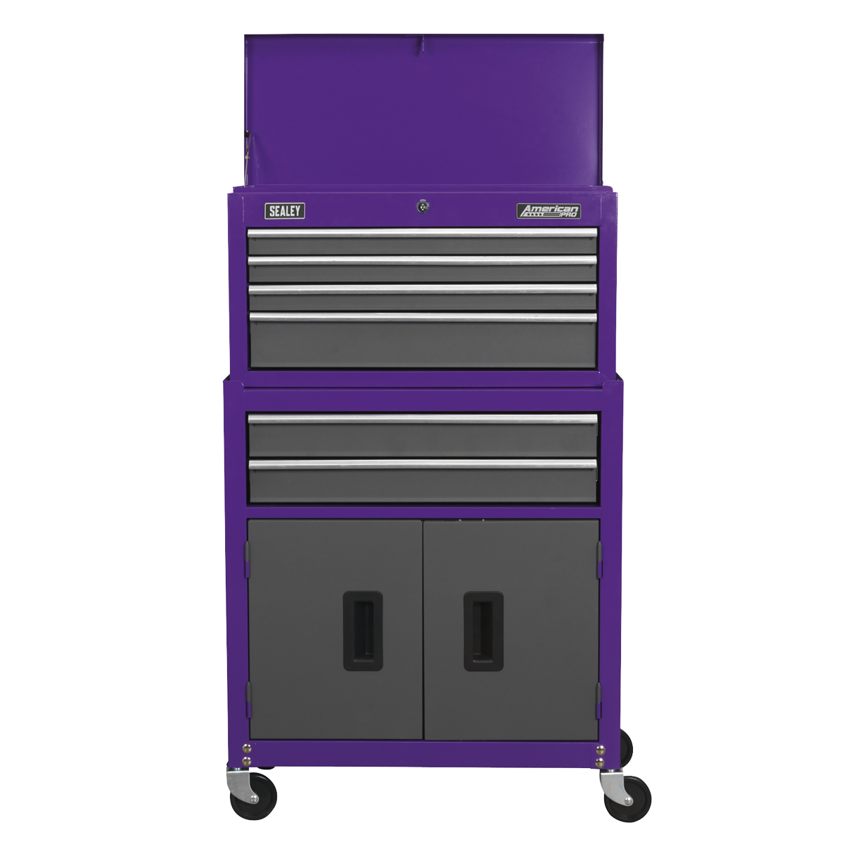 American PRO® Topchest & Rollcab Combination 6 Drawer - Purple/Grey