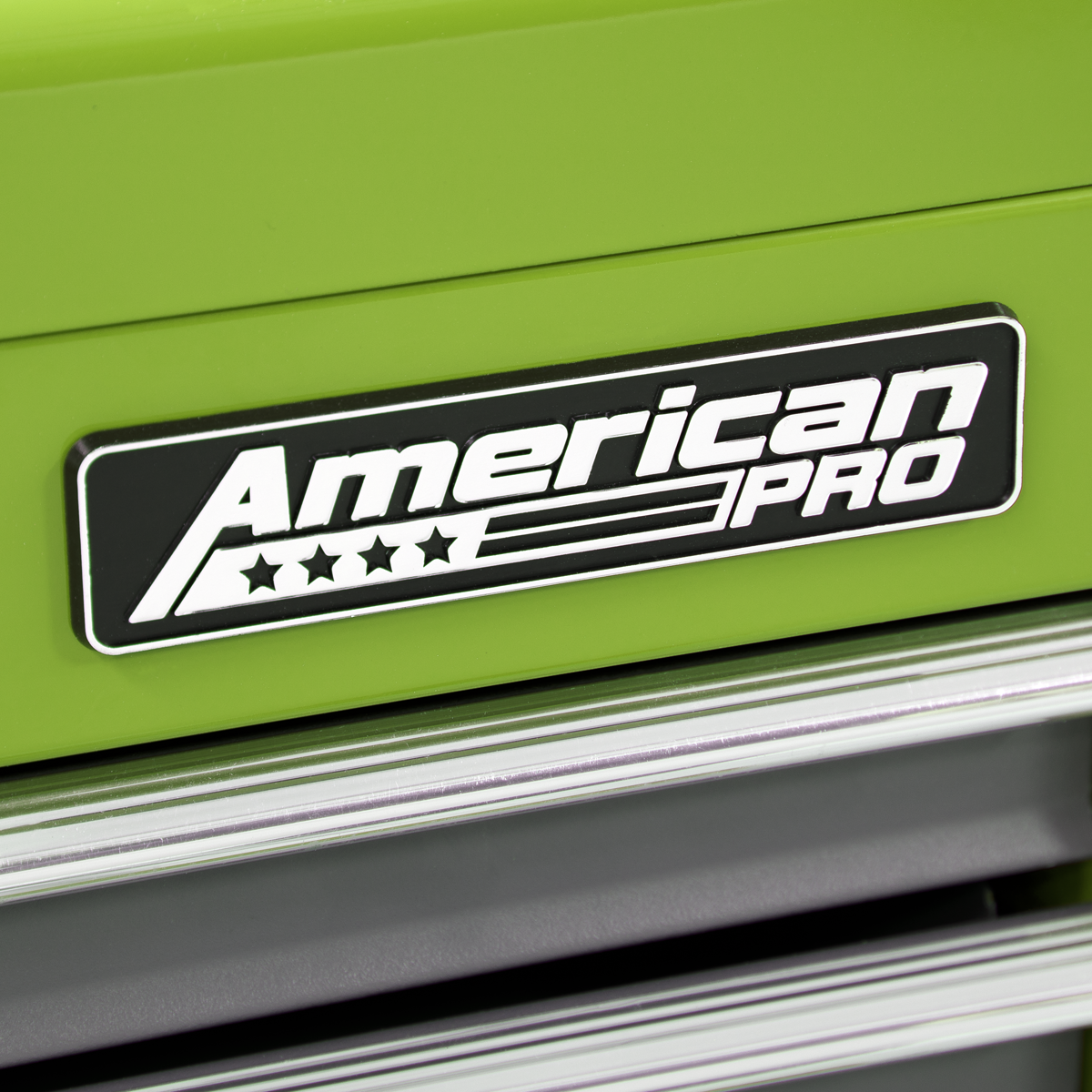 American PRO® Topchest, Mid-Box Tool Chest & Rollcab 9 Drawer Stack - Green