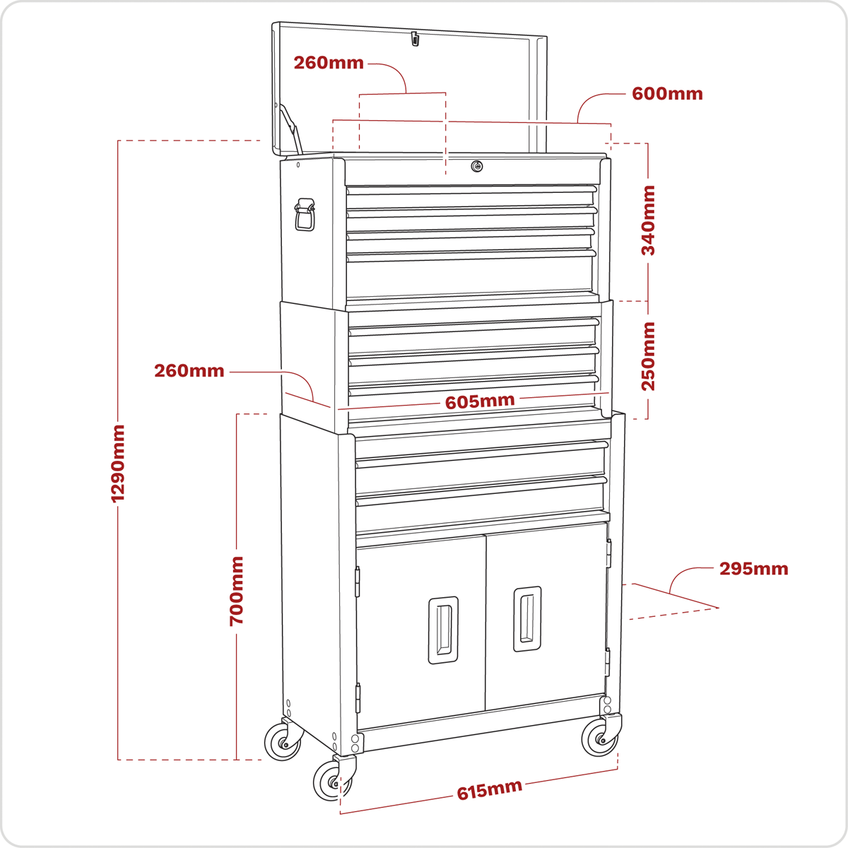 American PRO® Topchest, Mid-Box Tool Chest & Rollcab 9 Drawer Stack - Green