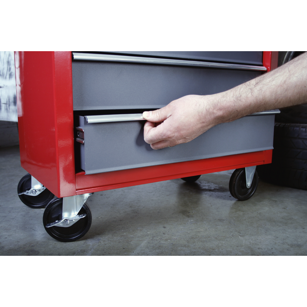 American PRO® Rollcab 5 Drawer - Red/Grey