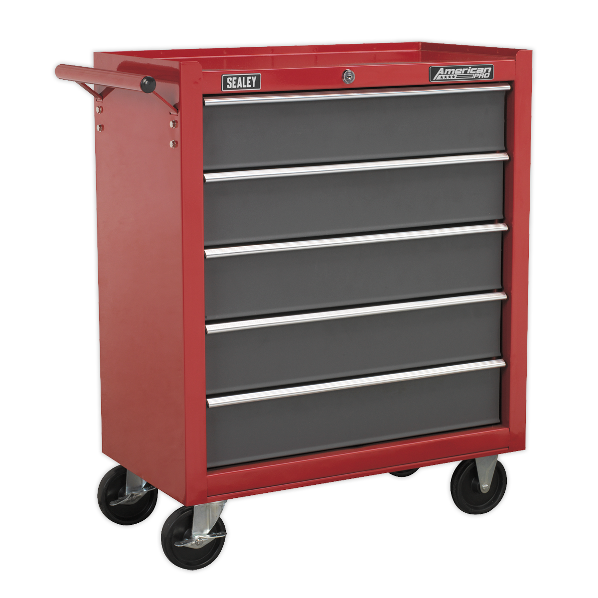 American PRO® Topchest & Rollcab Combination 14 Drawer with 281pc Tool Kit - Red/Grey