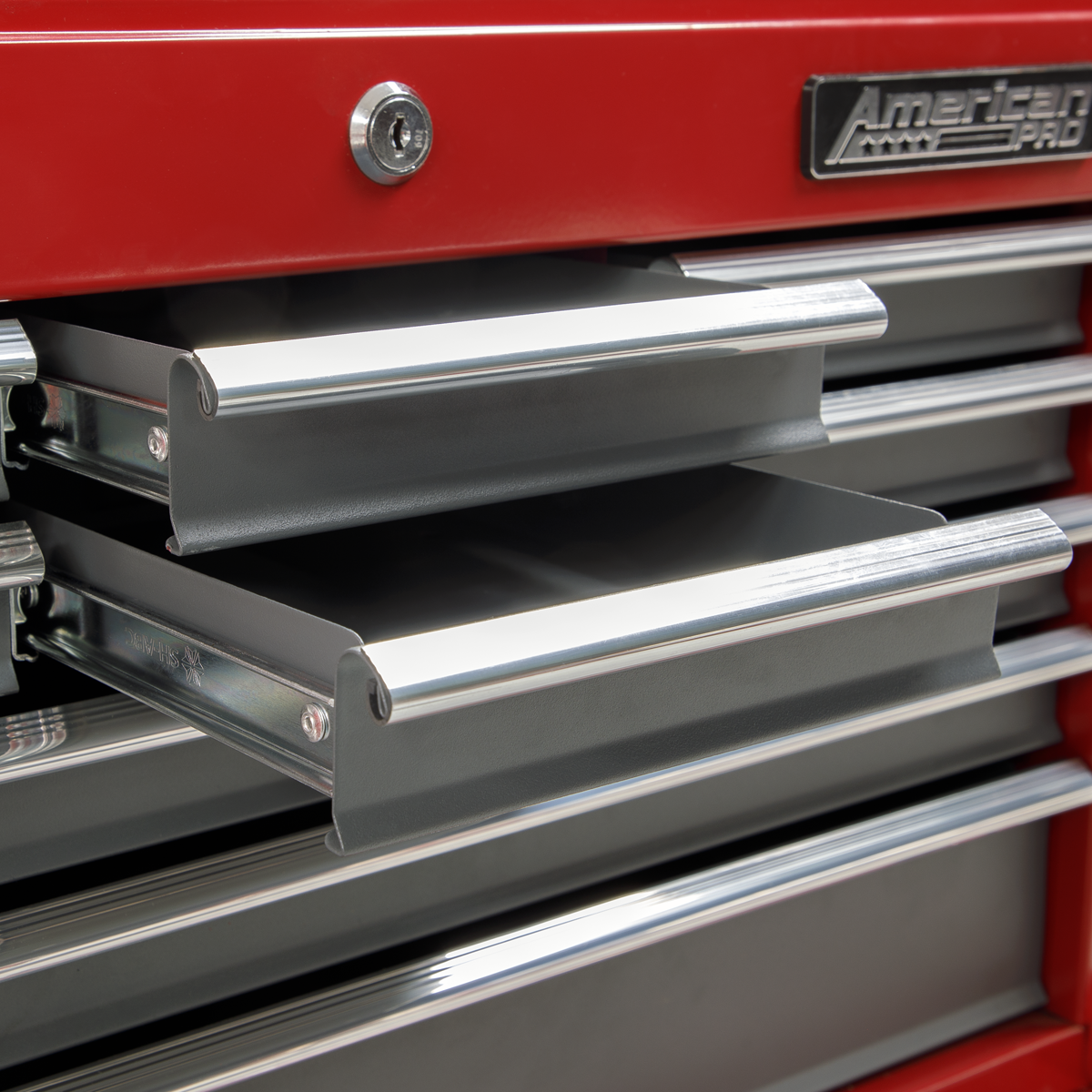American PRO® Topchest 9 Drawer - Red/Grey