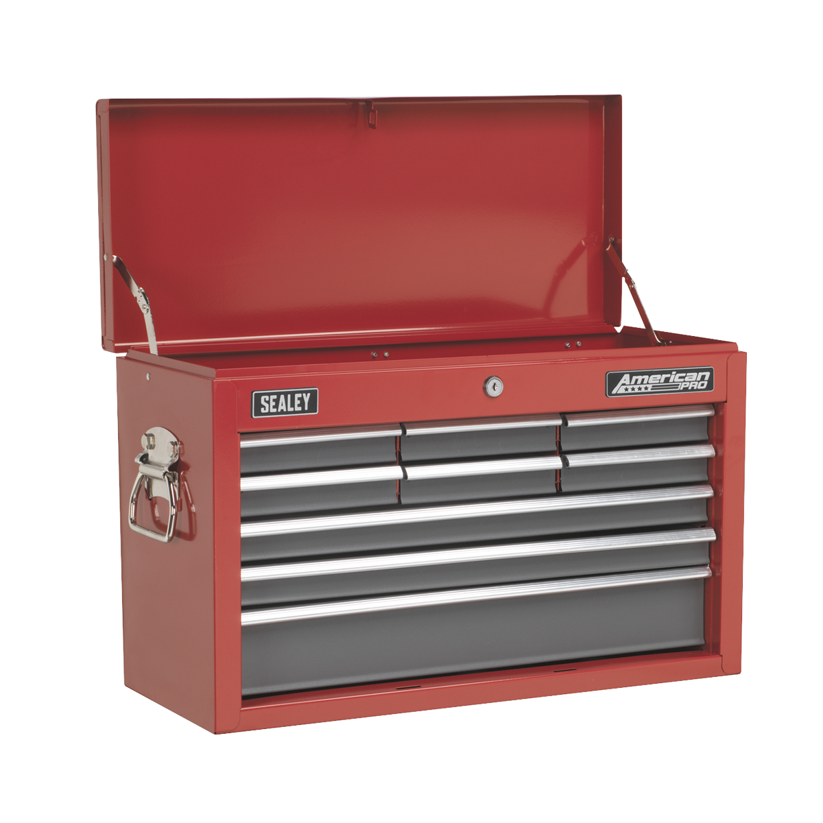 American PRO® Topchest 9 Drawer - Red/Grey
