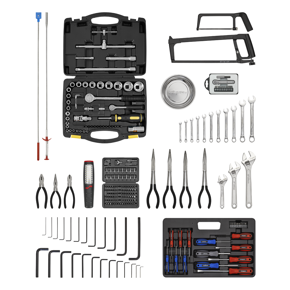 American PRO® Topchest & Rollcab Combination 14 Drawer with 281pc Tool Kit - Red/Grey