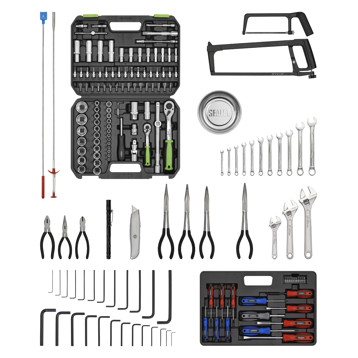 American PRO® Topchest & Rollcab Combination 6 Drawer with 170pc Tool Kit - Red/Black