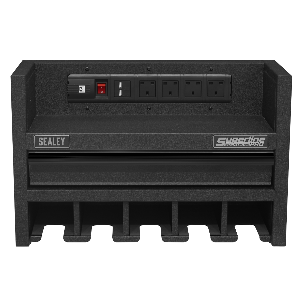Superline PRO® Power Tool Storage Rack with Drawer & Power Strip