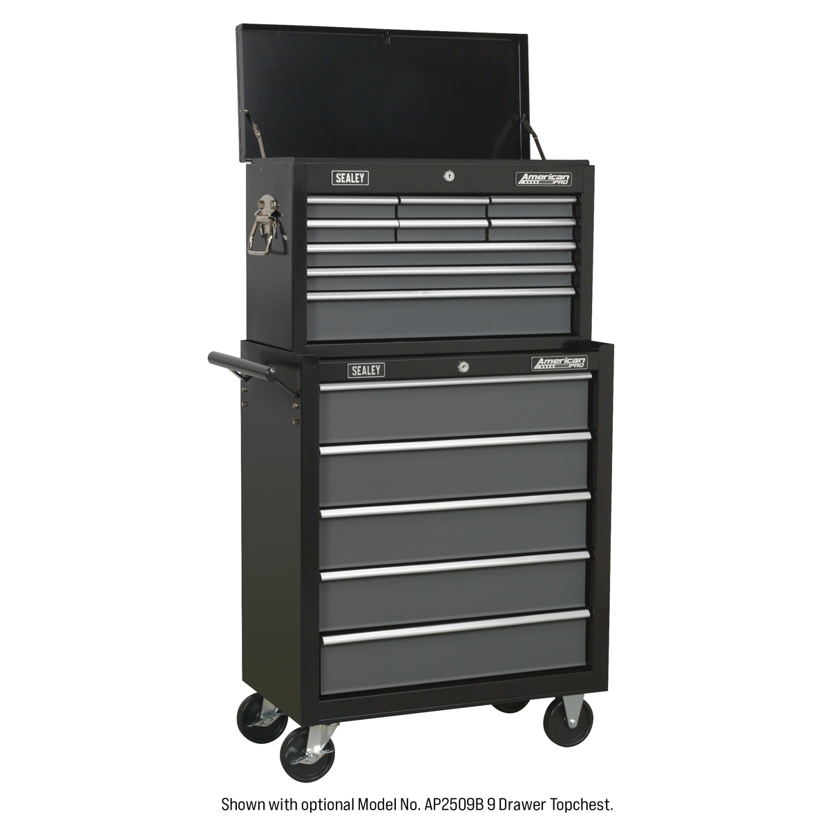 American PRO® Rollcab 5 Drawer - Black/Grey