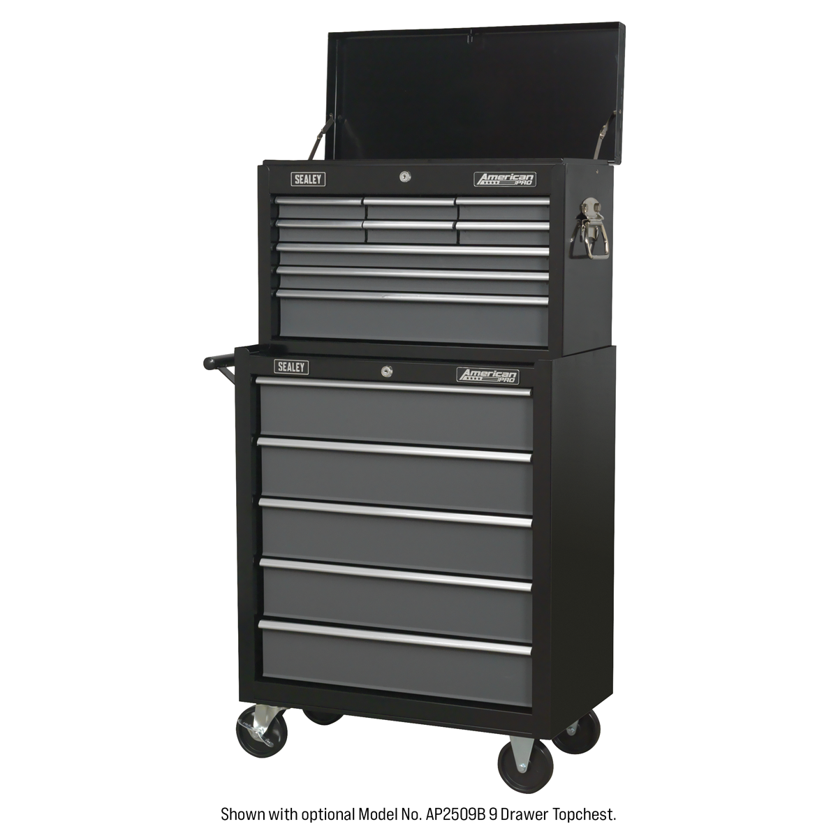 American PRO® Rollcab 5 Drawer - Black/Grey