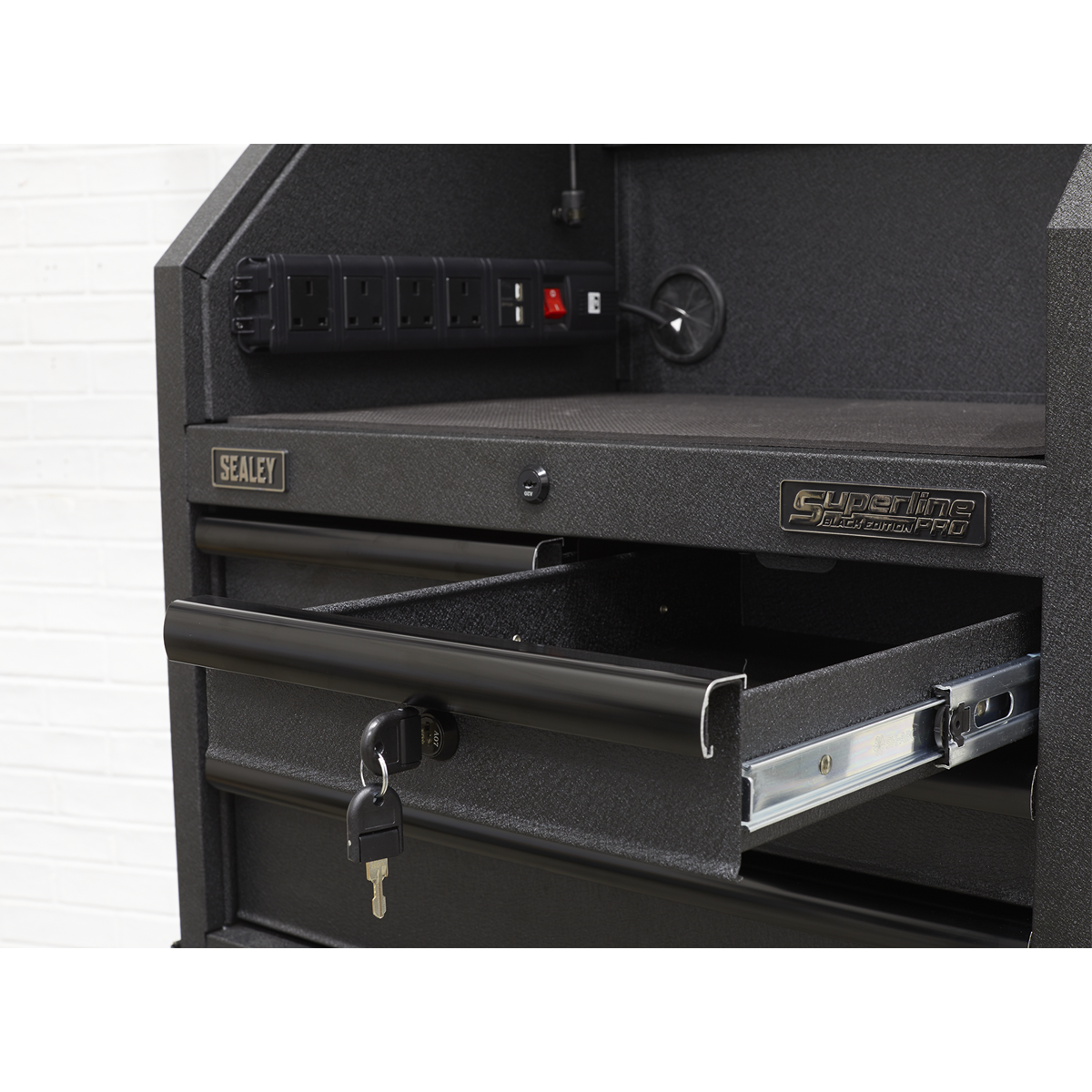 Superline PRO® Black Edition Topchest with 4 Soft Close Drawers & Power Strip 660mm