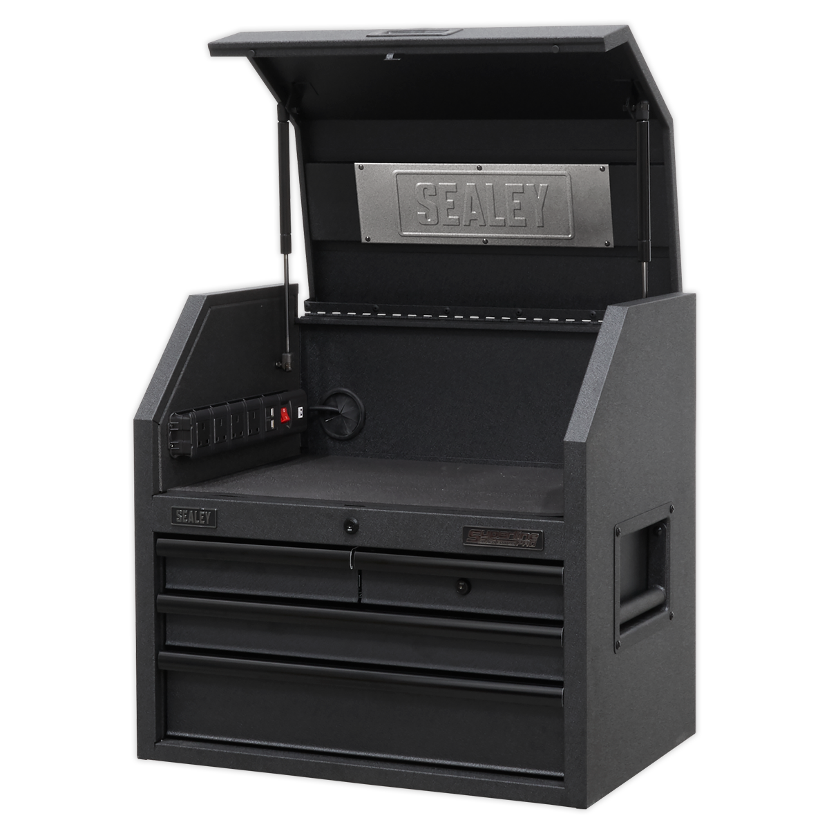 Superline PRO® Black Edition Topchest with 4 Soft Close Drawers & Power Strip 660mm