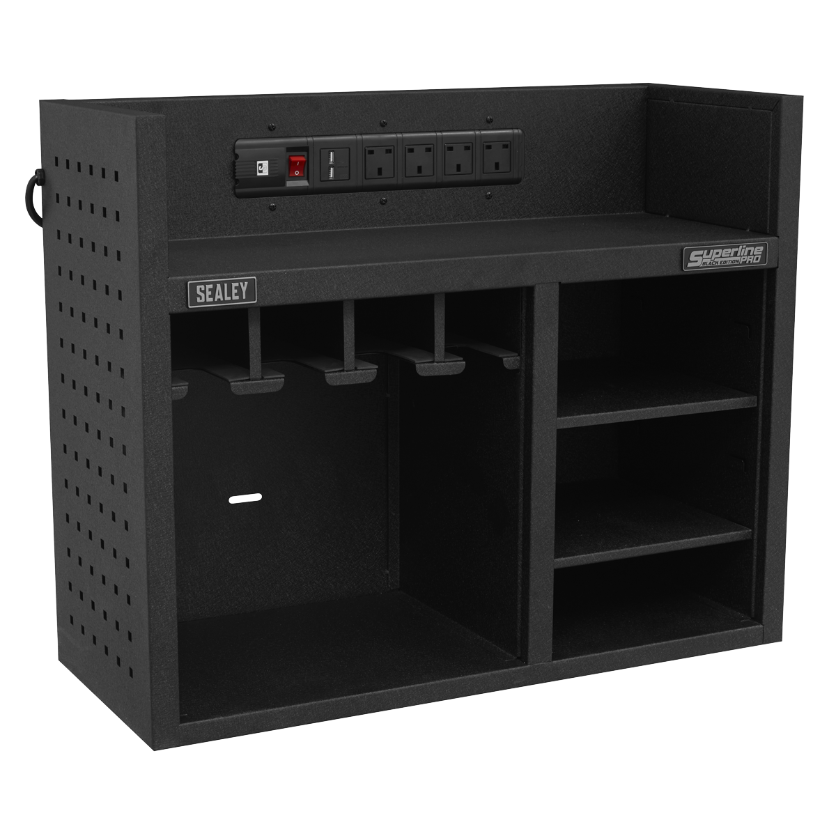 Superline PRO® Power Tool Storage Rack with Power Strip
