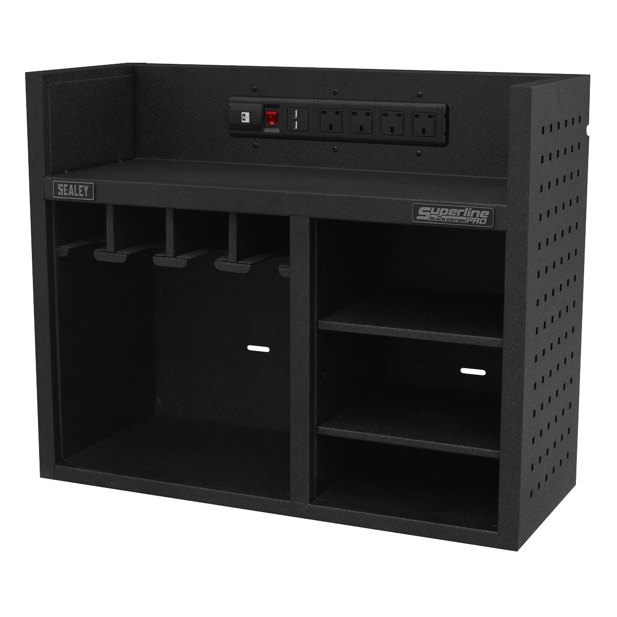 Superline PRO® Power Tool Storage Rack with Power Strip